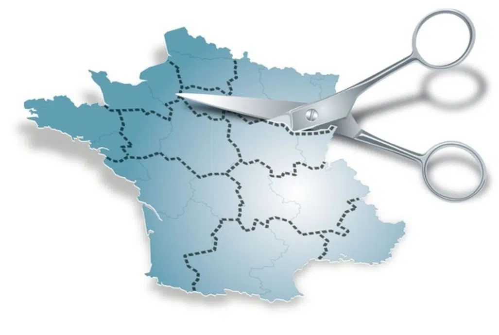 Carte de France redécoupée