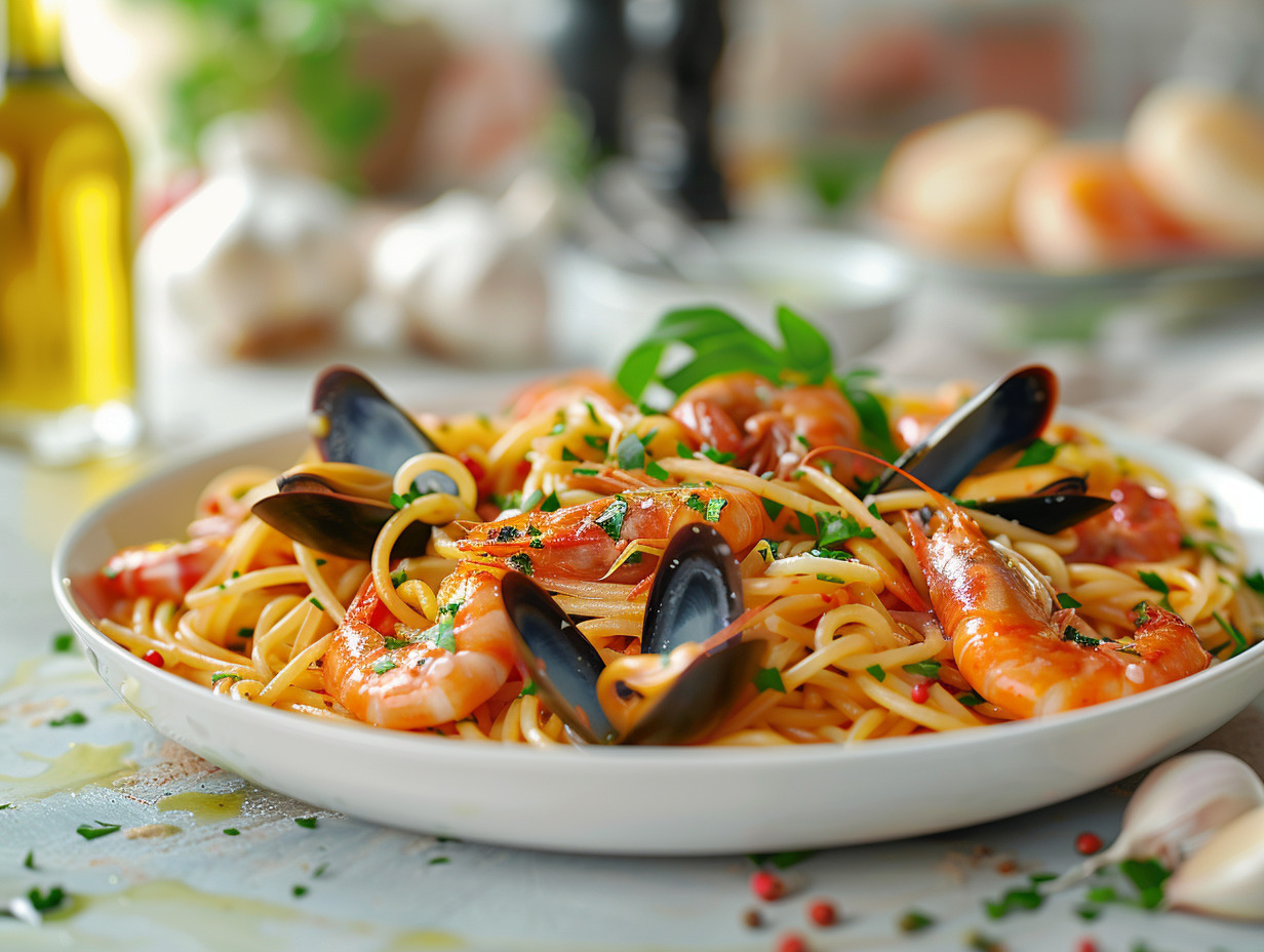 spaghettis fruits de mer