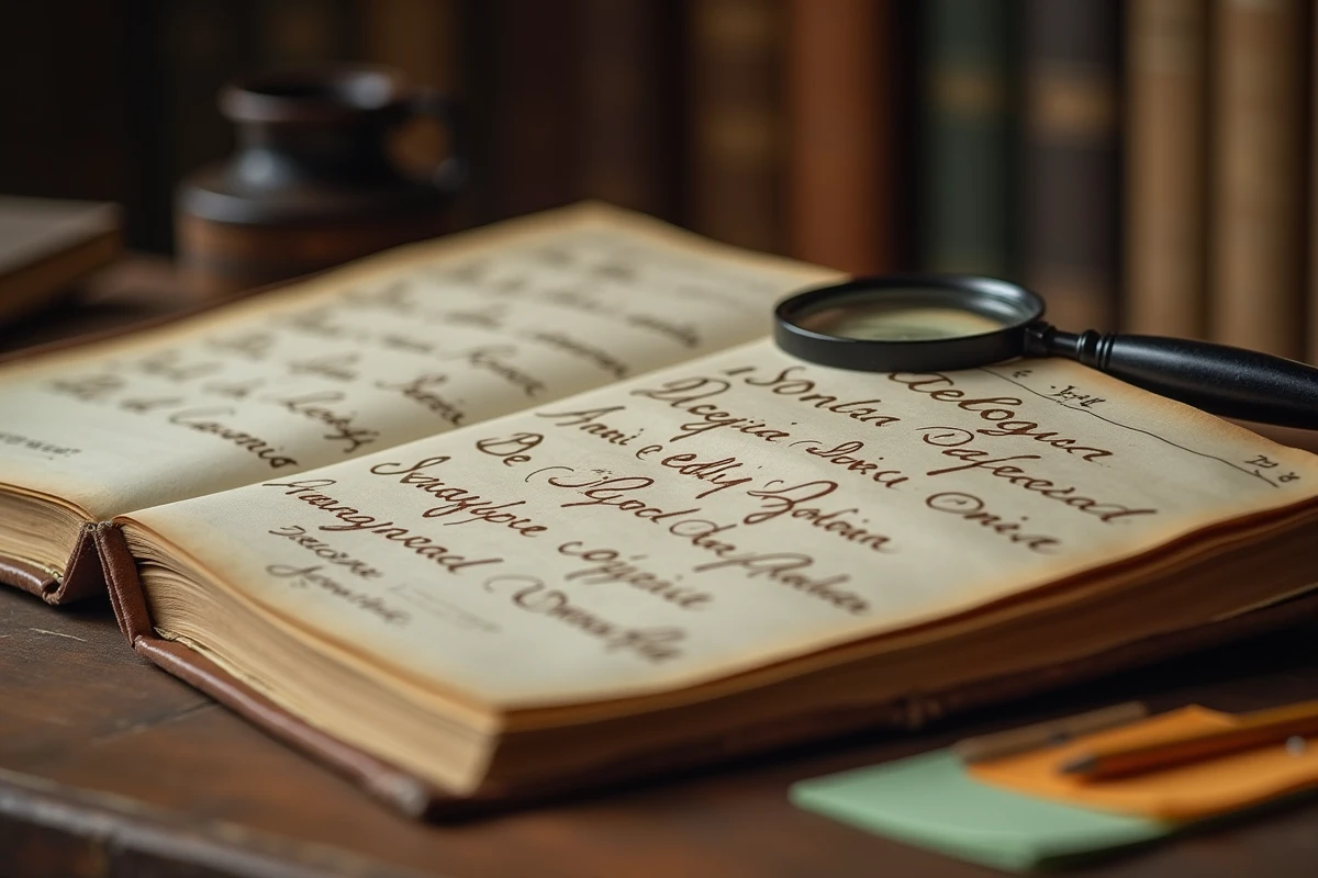 Gros plan sur un registre de recensement du XIXe siècle avec des entrées manuscrites du patronyme Delogu en écriture cursive ancienne