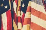 closeup photo of United States of America flag