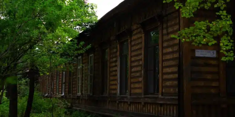 maison en bois lasurée