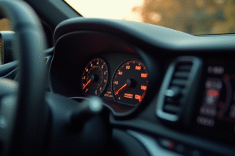 Tableau de bord moderne avec vitesse en km et miles